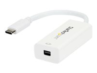StarTech.com USB-C till Mini DisplayPort-adapter - 4K 60 Hz - Vit - Videokort - 24 pin USB-C (hane) till Mini DisplayPort (hona) - USB 3.1 / Thunderbolt 3 / DisplayPort 1.2 - 18 cm - passiv, 4K60Hz (3840 x 2160) stöd - vit CDP2MDP