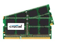 Crucial - DDR3 - sats - 4 GB: 2 x 2 GB - SO DIMM 204-pin - 1066 MHz / PC3-8500 - CL7 - 1.5 V - ej buffrad - icke ECC CT2C2G3S1067MCEU