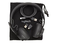 Logitech Zone Wired MSFT Teams - Headset - på örat - kabelansluten - USB-C - grafit - Certifierad för Microsoft-teams 981-000870