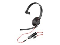 Poly Blackwire C5210 - Blackwire 5200 series - headset - på örat - kabelansluten - USB-C, 3,5 mm kontakt - svart - Certifierad för Microsoft-teams, Certifierad för Skype for Buisness, Cisco Jabber-certifierad, Avaya-certifierad 805H4AA