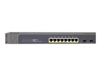 NETGEAR GS510TP - Switch - L3 Lite - Administrerad - 8 x 10/100/1000 (PoE) + 2 x SFP - skrivbordsmodell, rackmonterbar - PoE+ (130 W) GS510TP-100EUS