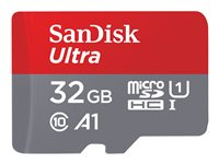 SanDisk Ultra - Flash-minneskort (adapter, microSDHC till SD inkluderad) - 32 GB - A1 / UHS-I U1 / Class10 - microSDHC UHS-I SDSQUA4-032G-GN6MA