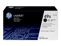 HP 49X - 2-pack - Lång livslängd - svart - original - LaserJet - tonerkassett (Q5949XD) - för LaserJet 1160, 1160Le, 1320, 1320n, 1320nw, 1320t, 1320tn, 3390, 3392 Q5949XD