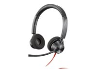 Poly Blackwire 3320 - Blackwire 3300 series - headset - på örat - kabelansluten - USB-C - svart - UC-certifierad, Certifierad för Microsoft-teams 8X220AA