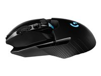 Logitech Wireless Gaming Mouse G903 LIGHTSPEED with HERO 16K sensor - Mus - höger- och vänsterhänta - optisk - 11 knappar - trådlös, kabelansluten - USB, 2.4 GHz - USB Logitech LIGHTSPEED-mottagare 910-005673