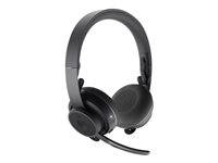 Logitech Zone Wireless Plus - Headset - på örat - Bluetooth - trådlös - aktiv brusradering - ljudisolerande - grafit - Certifierad för Microsoft-teams 981-000919