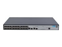 HPE 1910-24-PoE+ Switch - Switch - Administrerad - 24 x 10/100 (PoE+) + 2 x kombinations-Gigabit SFP - rackmonterbar - PoE+ JG539A#ABB