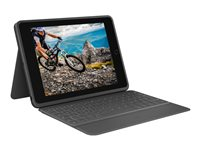 Logitech Rugged Folio - Tangentbord och foliefodral - Apple Smart connector - QWERTY - nordiskt (danska/finska/norska/svenska) - grafit - för Apple 10.9-inch iPad (10:e generation) 920-011205