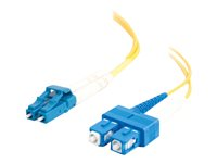 C2G LC-SC 9/125 OS1 Duplex Singlemode PVC Fiber Optic Cable (LSZH) - Patch-kabel - SC enkelläge (hane) till LC enkelläge (hane) - 5 m - 5 m - fiberoptisk - duplex - 9 / 125 mikrometer - OS1 - halogenfri - gul 85589