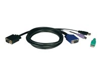 Tripp Lite 6ft USB / PS2 Cable Kit for KVM Switches B040 / B042 Series KVMs 6' - Kabelsats för tangentbord/video/mus - 1.8 m - formpressad P780-006