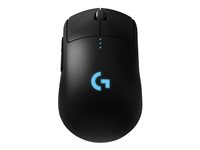 Logitech G Pro - Mus - höger- och vänsterhänta - optisk - trådlös - 2.4 GHz - trådlös USB-mottagare 910-005273