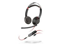 Poly Blackwire 5220 - Headset - på örat - kabelansluten - USB-C, 3,5 mm kontakt - svart - Certifierad för Skype for Buisness, Cisco Jabber-certifierad, Avaya-certifierad, Certifierad för Microsoft-teams, Zoomcertifierad, UC-certifierad, Works With Chromebook Certified 8X231AA