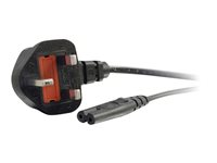 C2G Non-Polarised Power Cord - Strömkabel - power IEC 60320 C7 till BS 1363 (hane) - AC 250 V - 3 m - formpressad - svart - Storbritannien 80613