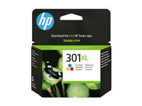 HP 301XL - 6 ml - Lång livslängd - färg (cyan, magenta, gul) - original - bläckpatron - för HP DeskJet 1000, 1010, 1050 AiO, 1050A AiO, 1510 AiO, 2000, 2050 AiO, 2050A AiO, 2510 AiO, 2540 AiO, 3000, 3050 AiO, 3050A eAiO, 3510 eAiO series, HP ENVY 4500 eAiO, 5530 eAiO series, HP OfficeJet 2620 AiO, 4630 eAiO series CH564EE#BA3
