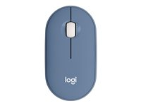 Logitech Pebble M350 - Mus - optisk - 3 knappar - trådlös - Bluetooth, 2.4 GHz - trådlös USB-mottagare - blåbär 910-006753