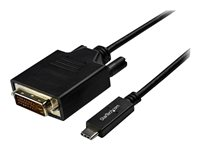 StarTech.com 10ft (3m) USB C to DVI Cable, 1080p (Single Link) USB Type-C (DP Alt Mode HBR2) to DVI-Digital Video Adapter Cable, Thunderbolt 3 Compatible, Laptop to DVI Monitor/Display - USB-C Adapter Cable (CDP2DVI3MBNL) - Extern videoadapter - VIA/VLI - VL100 / Parade - PS171 - USB-C - DVI - svart - för P/N: TB4CDOCK CDP2DVI3MBNL
