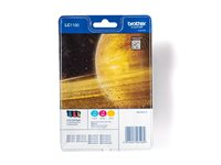 Brother LC1100 Rainbow Pack - Gul, cyan, magenta - original - förpackning med stöldmärkning - bläckpatron - för Brother DCP-385, 6690, MFC-490, 5490, 5890, 6490, 6890, 790, 990 LC1100RBWBPDR