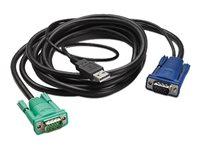 APC - Tangentbords-/video-/muskabel - USB, HD-15 (VGA) (hane) till HD-15 (VGA) (hane) - 1.83 m - för P/N: AP5201, AP5202, AP5808, AP5816, KVM1116R AP5821