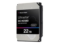 WD Ultrastar DC HC580 WUH722424AL5201 - Hårddisk - datacenter - 22 TB - inbyggd - 3.5" - SAS 12Gb/s - 7200 rpm - buffert: 512 MB 1EX3168
