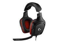 Logitech Gaming Headset G332 - Headset - fullstorlek - kabelansluten - 3,5 mm kontakt - svart, röd 981-000757