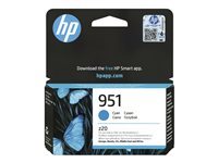 HP 951 - 9 ml - cyan - original - Officejet - bläckpatron - för Officejet Pro 251dw, 276dw, 8100 ePrinter, 8600 Premier, 8610, 8620, 8640 CN050AE#LS3