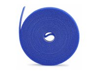 Startech - Kabelbandsrulle - hook and loop, 0.5" wide, cut-to-size, reusable. fastener tape. adjustable - 4.6 m - blå (paket om 4) HKLP1505BL4PK