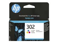 HP 302 - 4 ml - färg (cyan, magenta, gul) - original - bläckpatron - för Deskjet 1110, 21XX, 36XX; ENVY 45XX; Officejet 38XX, 46XX, 52XX F6U65AE#301