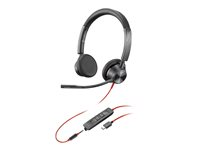 Poly Blackwire 3325 - Blackwire 3300 series - headset - på örat - kabelansluten - 3,5 mm kontakt, USB-C - svart - UC-certifierad 8X221AA