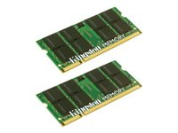 Kingston - DDR2 - sats - 2 GB: 2 x 1 GB - SO DIMM 200-pin - 667 MHz / PC2-5300 - ej buffrad - icke ECC KTA-MB667K2/2G