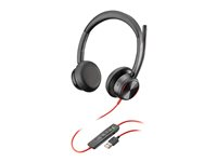 HP Poly Blackwire 8225 - Headset - på örat - kabelansluten - aktiv brusradering - USB-A - svart - Zoomcertifierad 772K2AA