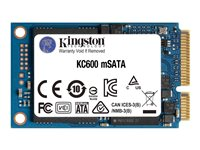 Kingston KC600 - SSD - krypterat - 1024 GB - inbyggd - mSATA - SATA 6Gb/s - 256 bitars AES - Self-Encrypting Drive (SED), TCG Opal Encryption SKC600MS/1024G