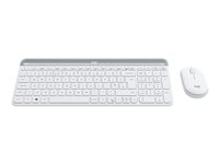 Logitech Slim Wireless Combo MK470 - Sats med tangentbord och mus - trådlös - 2.4 GHz - nordisk - offwhite 920-009201