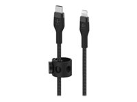 Belkin BoostCharge - Lightning-kabel - 24 pin USB-C hane till Lightning hane - 1 m - svart CAA011BT1MBK