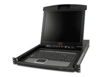 APC LCD Console - KVM-konsol med omkopplare för tangentbord/video/mus - 8 portar - PS/2 - 17" - kan monteras i rack - VGA - svart - 1U - för P/N: SMTL2K2RM2UCLNC, SMX1500RM2UCNC, SMX2KR2UX145, SMX3KR2UNCX145, SMX750C, SMX750CUS AP5808