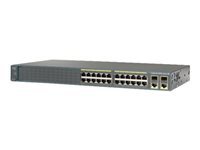 Cisco Catalyst 2960-Plus 24PC-L - Switch - Administrerad - 24 x 10/100 (PoE) + 2 x kombinations-Gigabit SFP - rackmonterbar - PoE (370 W) WS-C2960+24PC-L