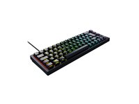 CHERRY K5V2 - Tangentbord - 65% - compact TKL - bakgrundsbelyst - USB - QWERTY - Nordisk - tangentbrytare: CHERRY MX2A Röd (hot-swappable) - svart CX-K5V2-RGB-CPT-BLACK-R-NOR