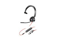 HP Poly Blackwire 3315 - Blackwire 3300 series - headset - på örat - kabelansluten - 3,5 mm kontakt, USB-C - svart - UC-certifierad 8X217AA