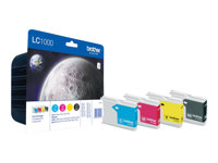 Brother LC1000 Value Pack - 4-pack - svart, gul, cyan, magenta - original - bläckpatron - för Brother DCP-330, 350, 353, 560, 750, 770, MFC-3360, 465, 5460, 5860, 660, 680, 845, 885 LC1000VALBPDR