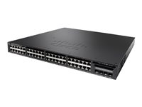 Cisco Catalyst 3650-48FWS-S - Switch - L3 - Administrerad - 48 x 10/100/1000 (PoE+) + 4 x SFP - skrivbordsmodell, rackmonterbar - PoE+ (775 W) WS-C3650-48FWS-S