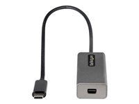 StarTech.com USB C to Mini DisplayPort Adapter, 4K 60Hz USB-C to mDP Adapter Dongle, USB Type-C to Mini DP Monitor/Display, Video Converter, Works w/ Thunderbolt 3, 12" Long Attached Cable - DP Alt Mode, mDP 1.2 (CDP2MDPEC) - Videokort - 24 pin USB-C (hane) till Mini DisplayPort (hona) - Displayport 1.2/Thunderbolt 3 - 30.6 cm - 4K60Hz (3840 x 2160) stöd - grå CDP2MDPEC