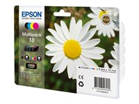 Epson 18 Multipack - 4-pack - svart, gul, cyan, magenta - original - blister med RF-larm/akustiskt larm - bläckpatron - för Expression Home XP-212, 215, 225, 312, 315, 322, 325, 412, 415, 422, 425 C13T18064020