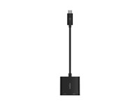 Belkin USB-C to HDMI + Charge Adapter - Videokort - 24 pin USB-C hane till HDMI, USB-C (enbart ström) hona - svart - stöd för 4K, USB Power Delivery (60W) AVC002BTBK