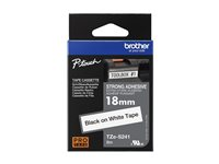 Brother TZe-S241 - Stark häftning - svart på vitt - Rulle (1,8 cm x 8 m) 1 kassett(er) bandlaminat - för P-Touch PT-E550; P-Touch Cube PT-P910; P-Touch Cube Plus PT-P710; P-Touch Cube Pro PT-P910 TZES241