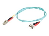 C2G LC-ST 10Gb 50/125 OM3 Duplex Multimode PVC Fiber Optic Cable (LSZH) - Nätverkskabel - ST-läge (multi-mode) (hane) till LC multiläge (hane) - 30 m - fiberoptisk - duplex - 50/125 mikron - OM3 - halogenfri - havsblå 85548