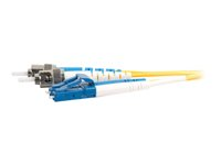 C2G LC-ST 9/125 OS1 Duplex Singlemode PVC Fiber Optic Cable (LSZH) - Patch-kabel - ST enkelläge (hane) till LC enkelläge (hane) - 2 m - fiberoptisk - duplex - 9 / 125 mikrometer - OS1 - halogenfri - gul 85596