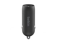Belkin BoostCharge - Strömadapter för bil - 30 Watt - 3 A - Fast Charge, Strömmatning 3.1 (24 pin USB-C) - svart CCA004BT1MBK-B6
