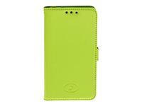 Insmat Exclusive - Vikbart fodral för mobiltelefon - läder - lime - för Nokia Lumia 630 650-2112