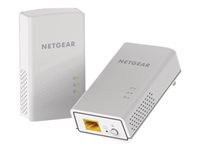 NETGEAR Powerline PL1000 - PowerLine adaptersats 1GbE, HomePlug AV (HPAV) 2.0 - vägginsticksbar (paket om 2) PL1000-100PES