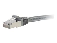 C2G Cat6a Booted Shielded (STP) Network Patch Cable - Patch-kabel - RJ-45 (hane) till RJ-45 (hane) - 15 m - STP - CAT 6a - formpressad, hakfri, tvinnad - grå 89923