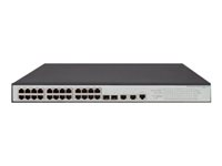 HPE 1950-24G-2SFP+-2XGT-PoE+ - Switch - L3 - Administrerad - 24 x 10/100/1000 (PoE+) + 2 x Gigabit SFP / 10 Gigabit SFP+ + 2 x 10Gb Ethernet - rackmonterbar - PoE+ (370 W) JG962A